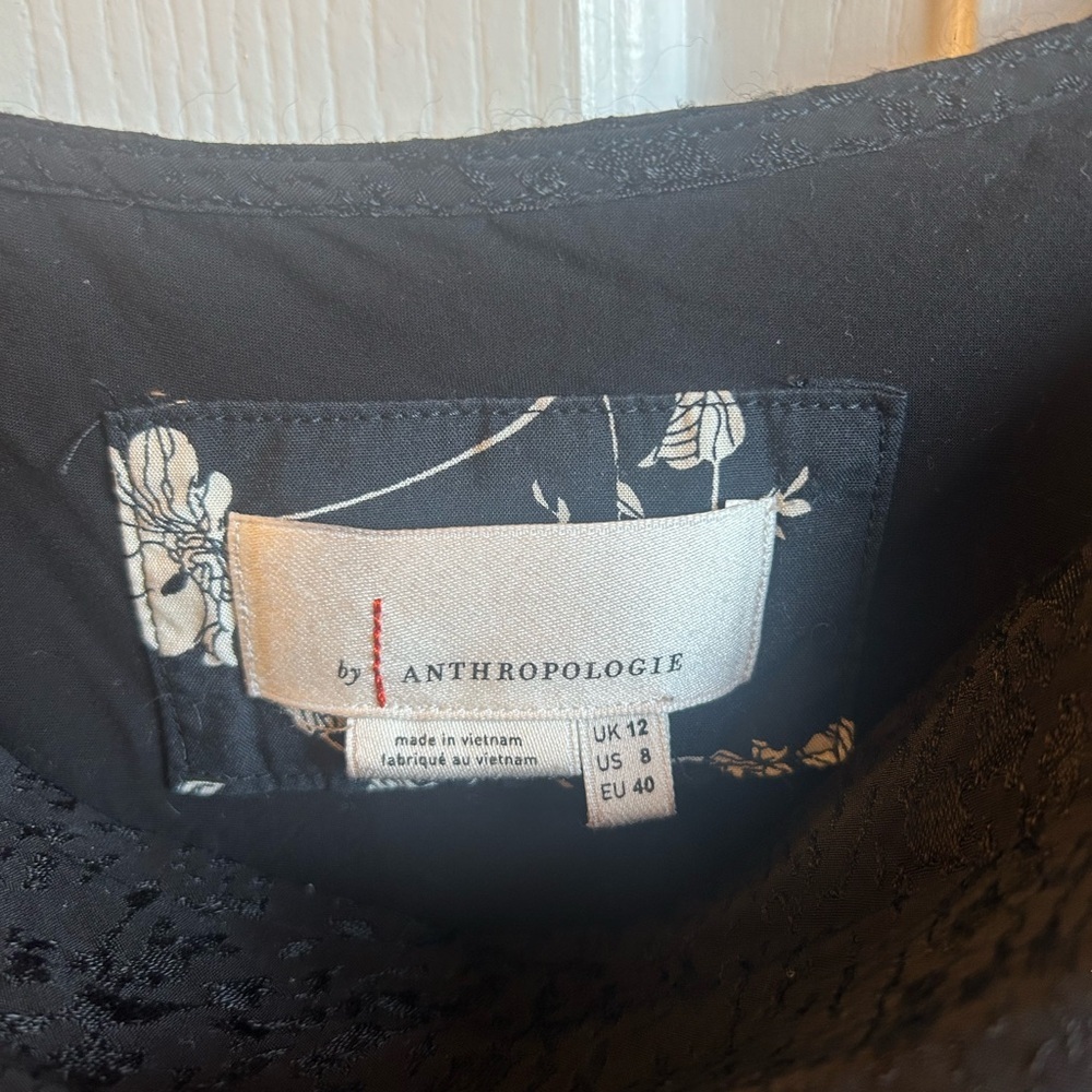 Anthropologie Black Slip Midi Dress - Picture 4 of 8